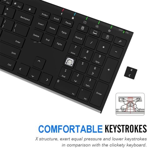61OMkwih7QL._AC_SL1080_ Arteck 2.4G Wireless Keyboard HW192 review ultra-slim design and rechargeable battery